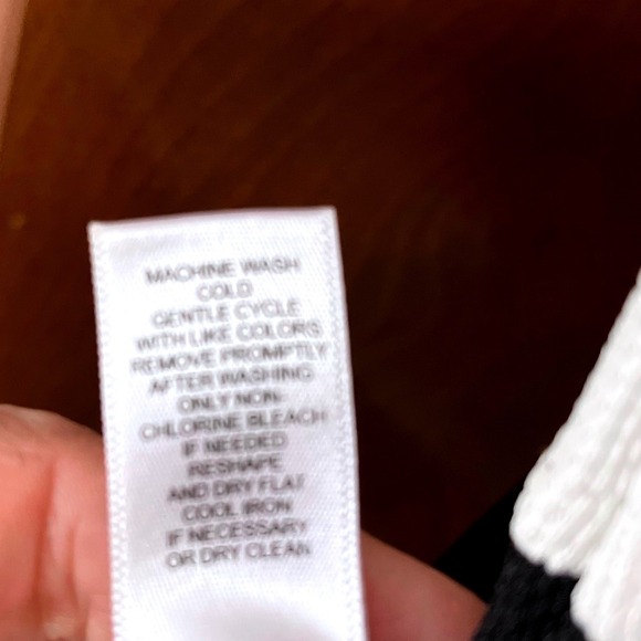 Spense Petite Black White Striped Sleeveless Shift Dress 10P EUC - Picture 5 of 8